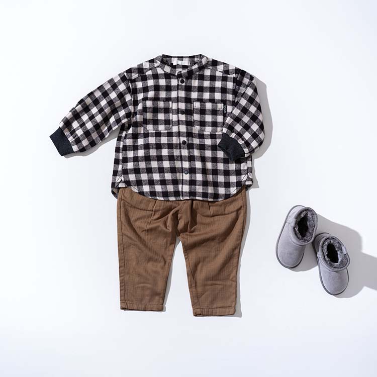 子供服 バンドカラーチェックシャツ / F.O.KIDS（エフオーキッズ） @sommelier_babygift