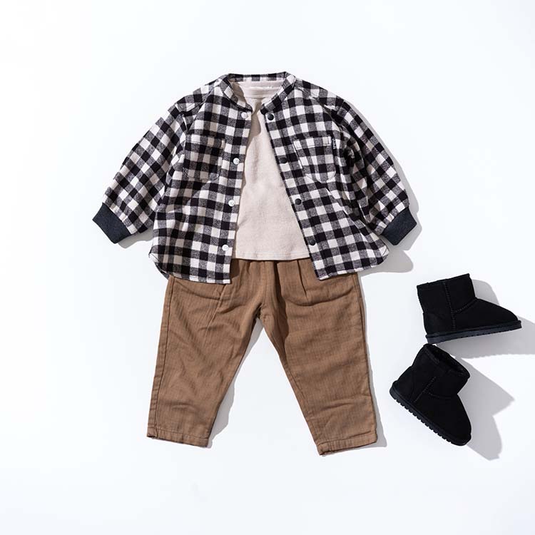 子供服 バンドカラーチェックシャツ / F.O.KIDS（エフオーキッズ） @sommelier_babygift