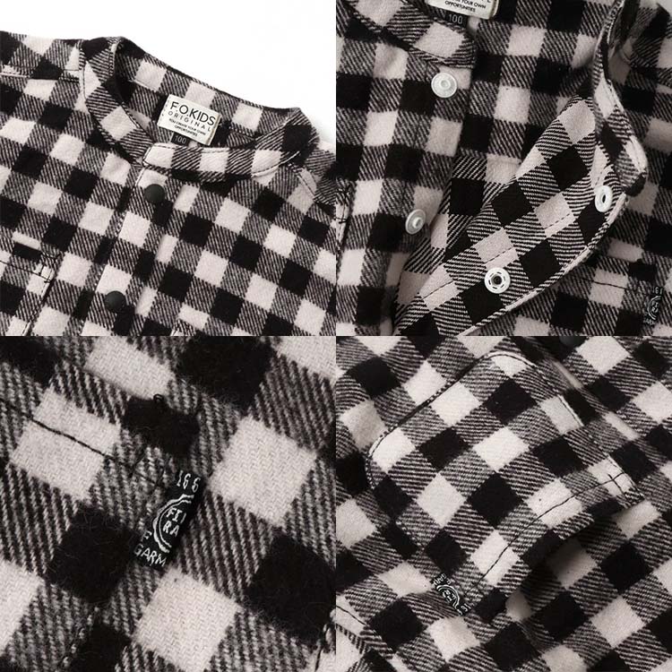 子供服 バンドカラーチェックシャツ / F.O.KIDS（エフオーキッズ） @sommelier_babygift