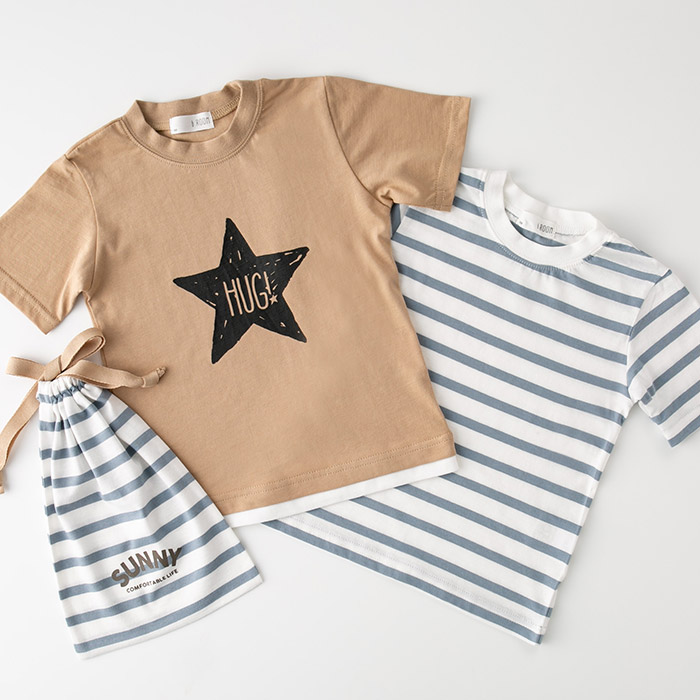 子供服 半袖 Tシャツ 2枚 巾着付き / b・ROOM（ビールーム） @sommelier_babygift