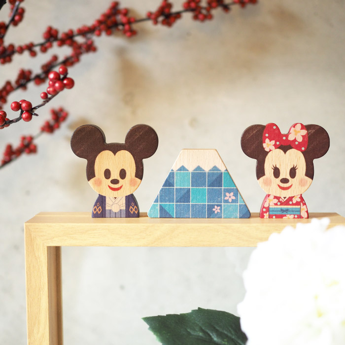 Disney｜KIDEA JAPAN キディア 富士山 ミッキー&ミニー 和装 / 積み木 つみき 日本限定