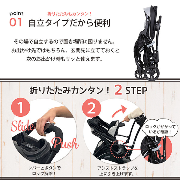 日本育児 2人乗りベビーカー シット＆スタンド スマートライド ムーン