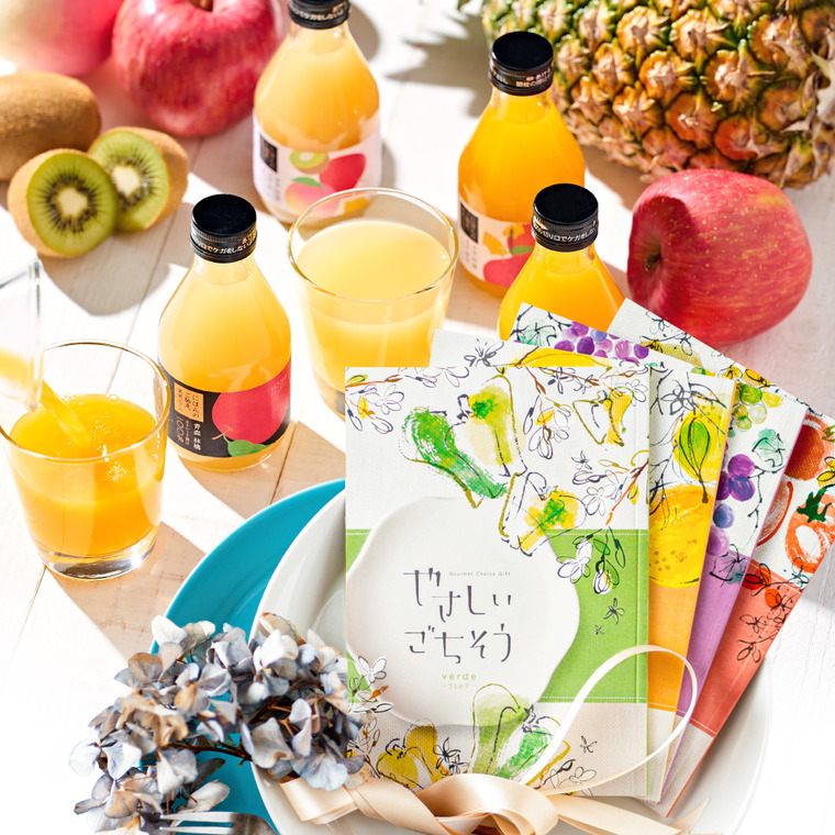 送料無料 カタログギフト やさしいごちそう ロッソ＆ホシフルーツ にほんのご馳走果実ジュース３本 (YGR-NH3）(メーカー直送)(のし・包装紙・メッセージカード不可)