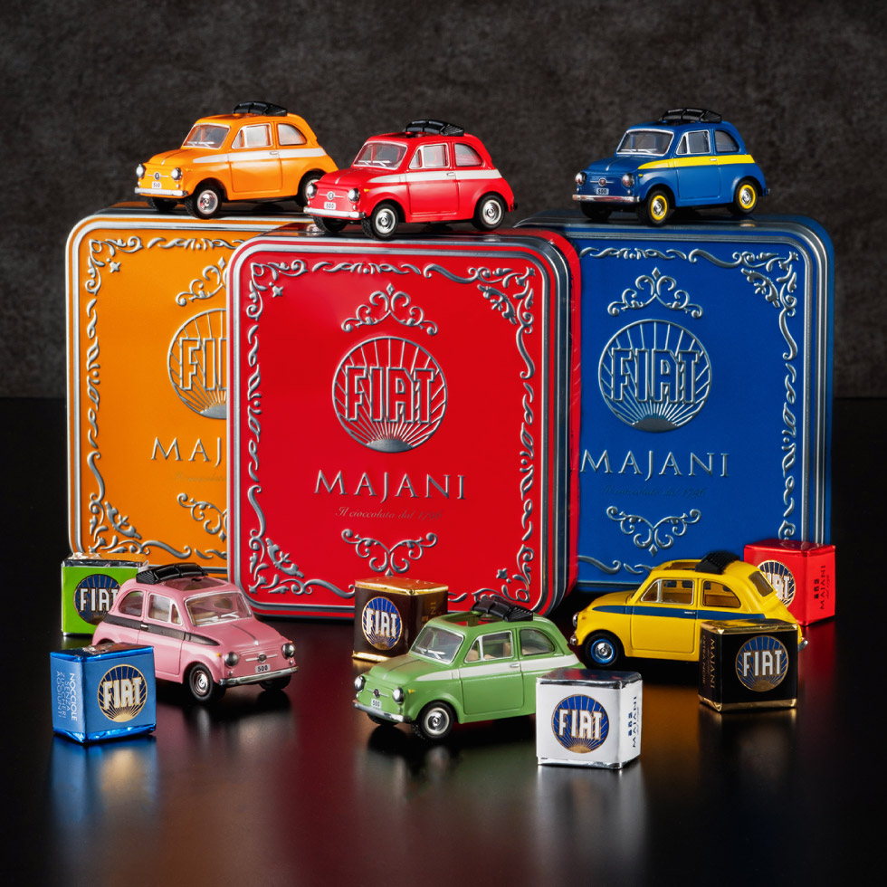 FIAT フィアット チョコレート・ミニカーセット缶 マイアーニ Majani （のし・包装・メッセージカード不可) C-23(種類