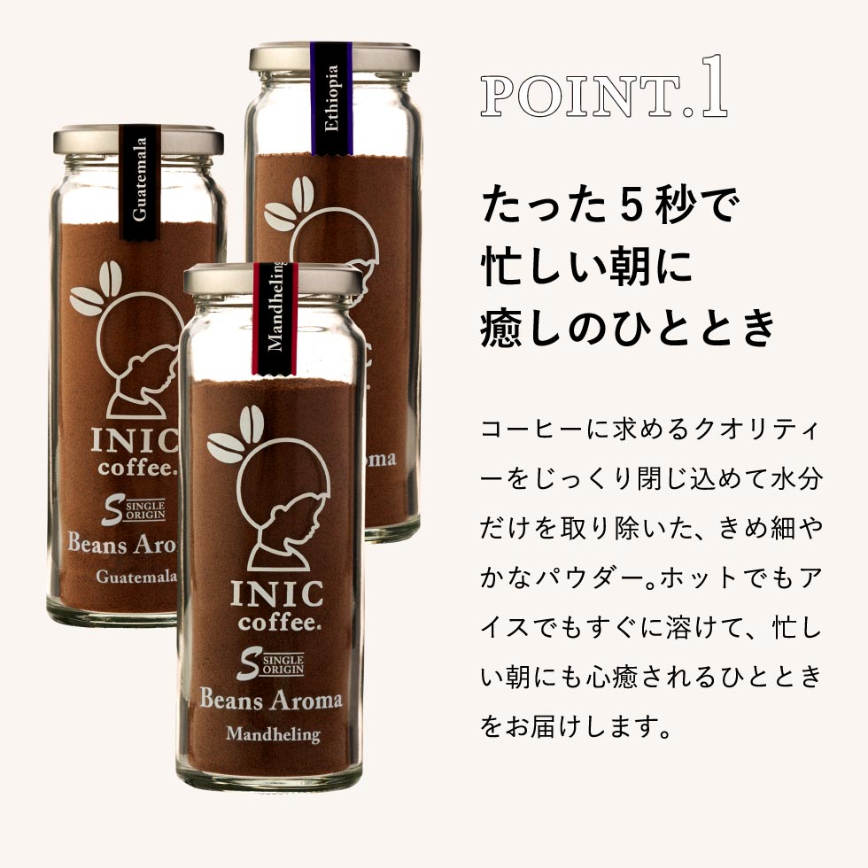 INIC coffee イニック コーヒー Beans Aroma スペシャルボックス No.1/No.2 ３瓶