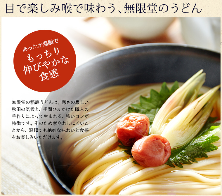 (無限堂 稲庭うどん) 稲庭饂飩 ギフトセット (80g×6束、比内地鶏つゆ) CT-25