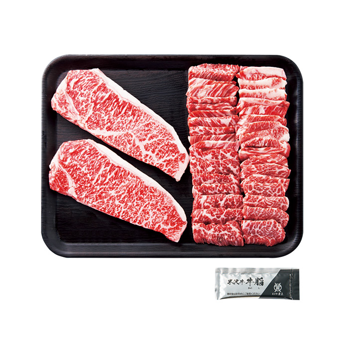 グルメギフト ANA’s FRESH GIFT 米沢牛黄木 米沢牛焼肉・ステーキセット メーカー直送 冷凍便