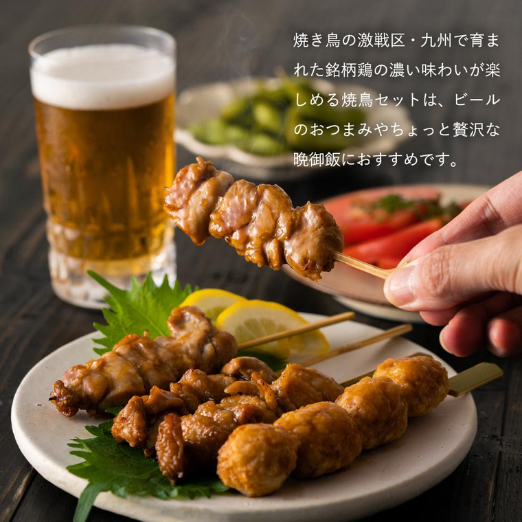 博多華味鳥 焼き鳥セット（もも串、皮串、とりトロ串、つくね串）（HY-04） メーカー直送 冷凍便