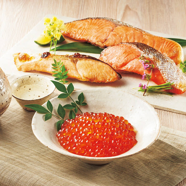 グルメギフト ANA’s FRESH GIFT 鮭食べ比べといくら醤油漬 メーカー直送 冷凍便