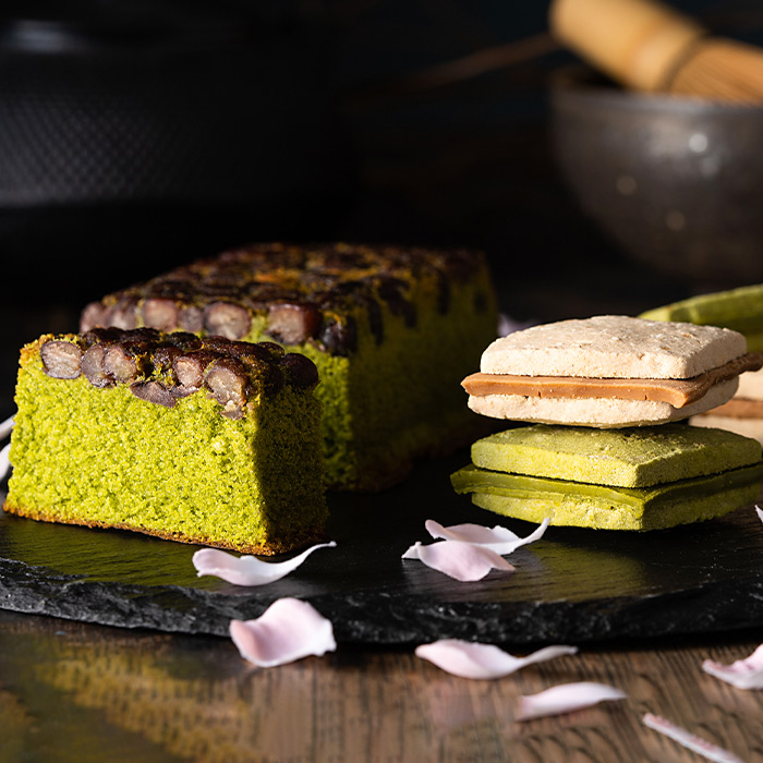 吉祥菓寮 京都  きな粉＆抹茶のチョコサンドクッキー(9枚)とたっぷり小豆の宇治抹茶ケーキ