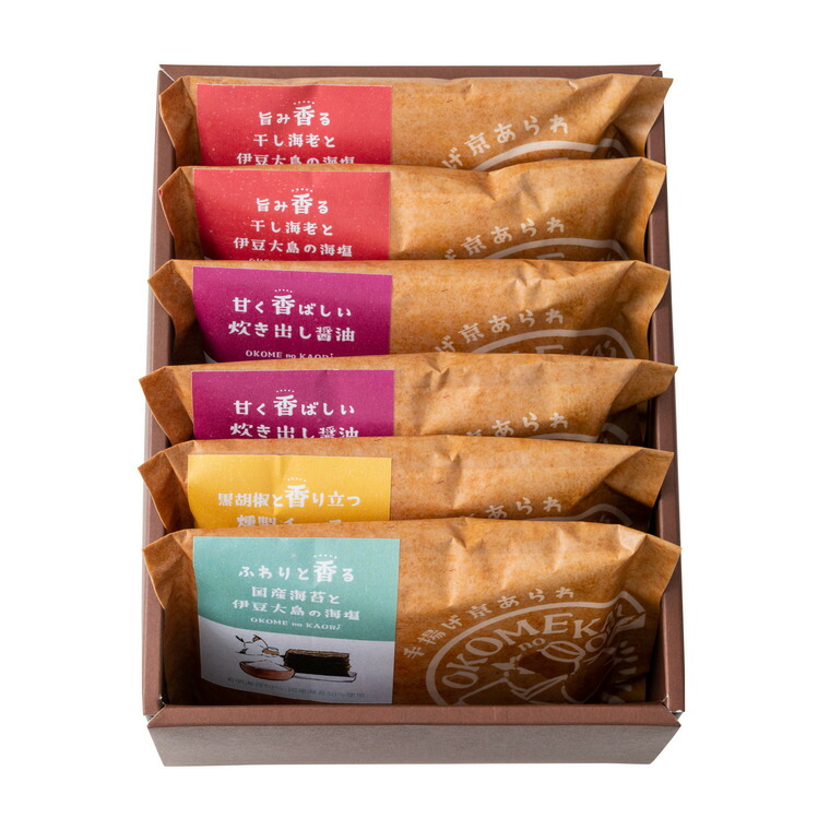 OKOMEnoKAORI 手揚げ京あられ 6袋 TAK-6 保津川あられ本舗