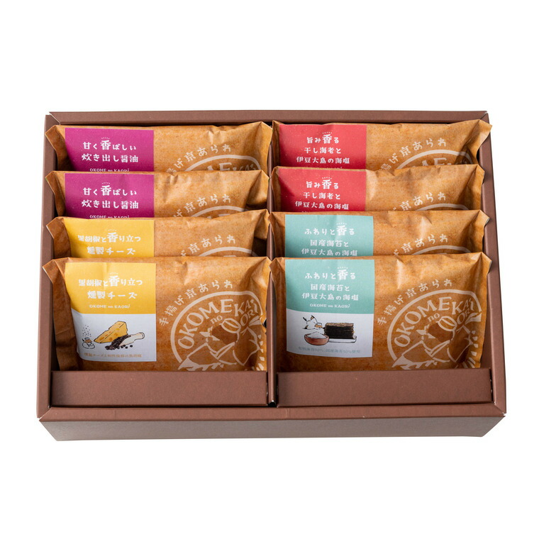 OKOMEnoKAORI 手揚げ京あられ 8袋 TAK-8 保津川あられ本舗