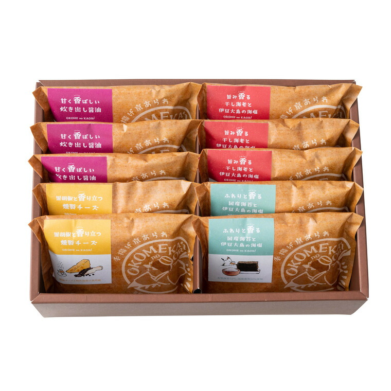 OKOMEnoKAORI 手揚げ京あられ 10袋 TAK-10 保津川あられ本舗