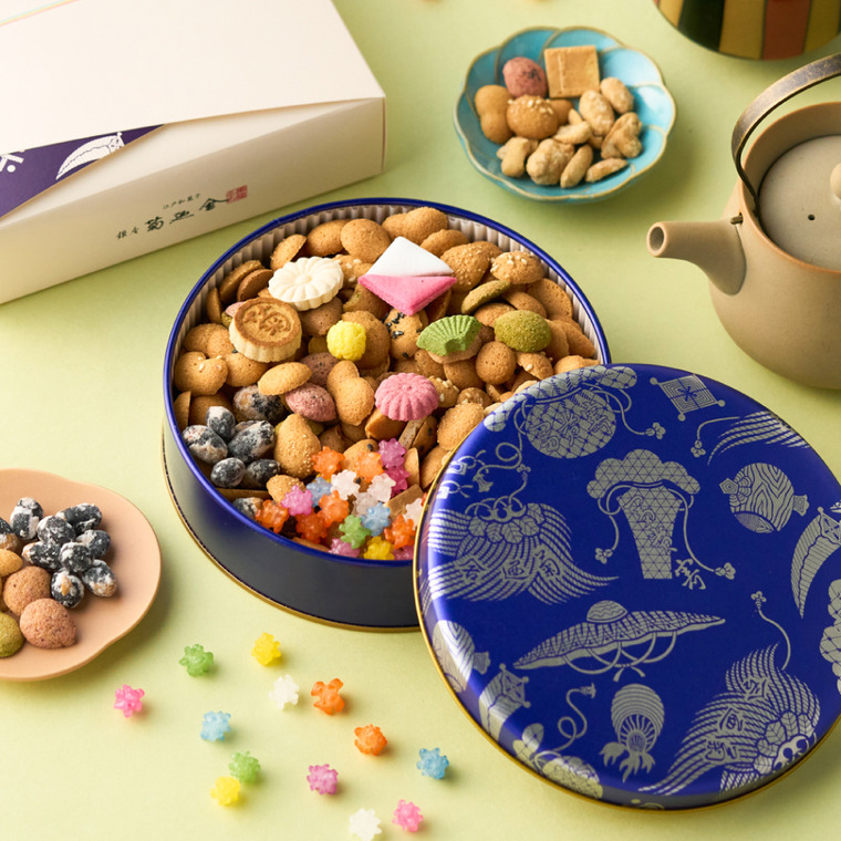 高島屋 法人事業部 セレクト 銀座菊廼舎 冨貴寄 青丸缶 きくのや ふきよせ 写真入り メッセージカード無料