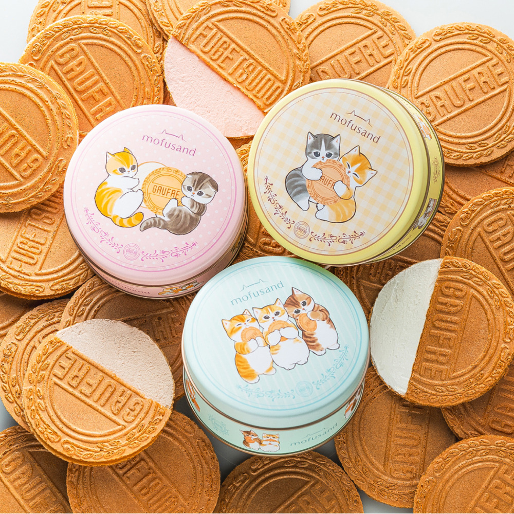 お菓子 ギフト 神戸風月堂 mofusand ミニゴーフル 3缶入 にゃんこ ゴーフレット スイーツ