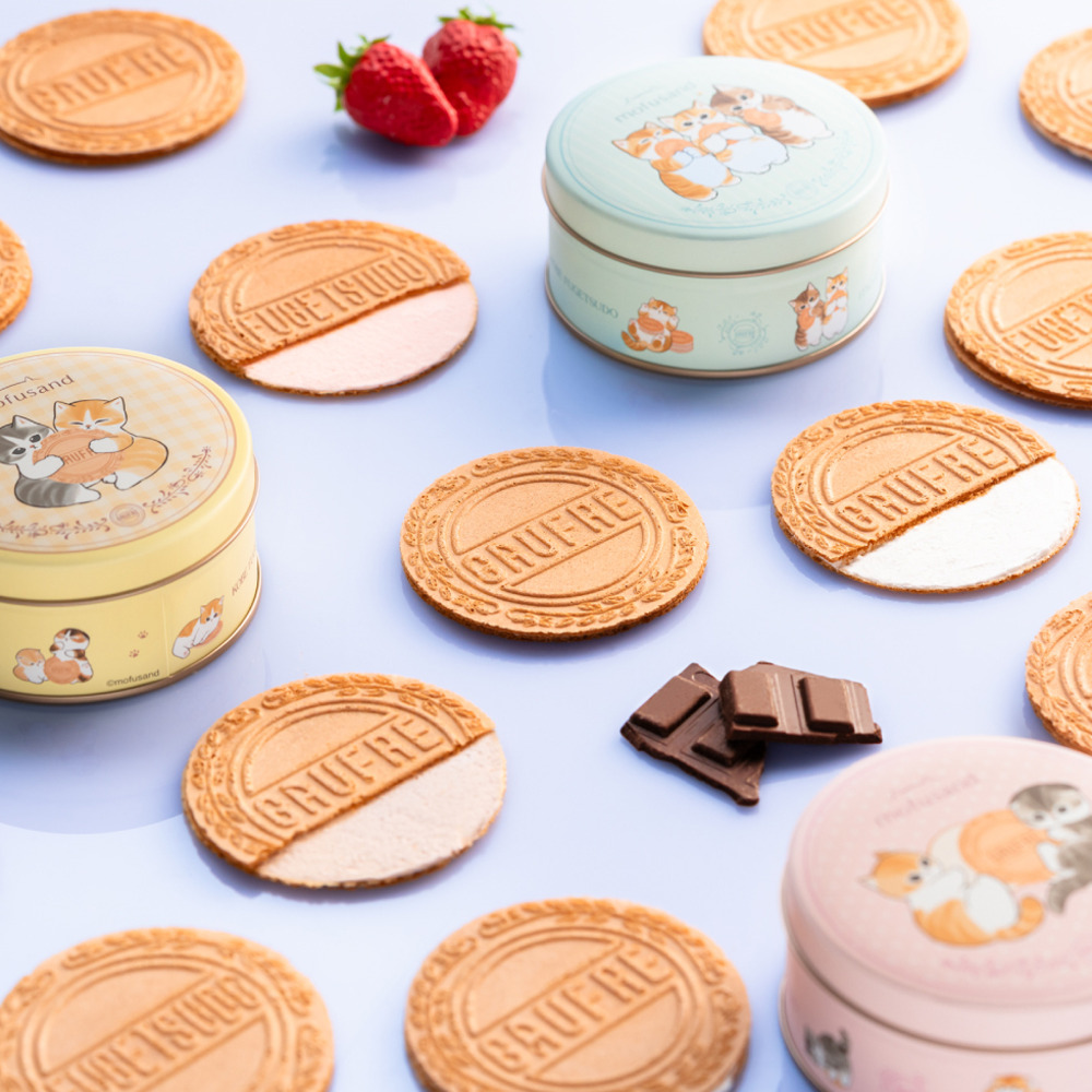 お菓子 ギフト 神戸風月堂 mofusand ミニゴーフル 3缶入 にゃんこ ゴーフレット スイーツ