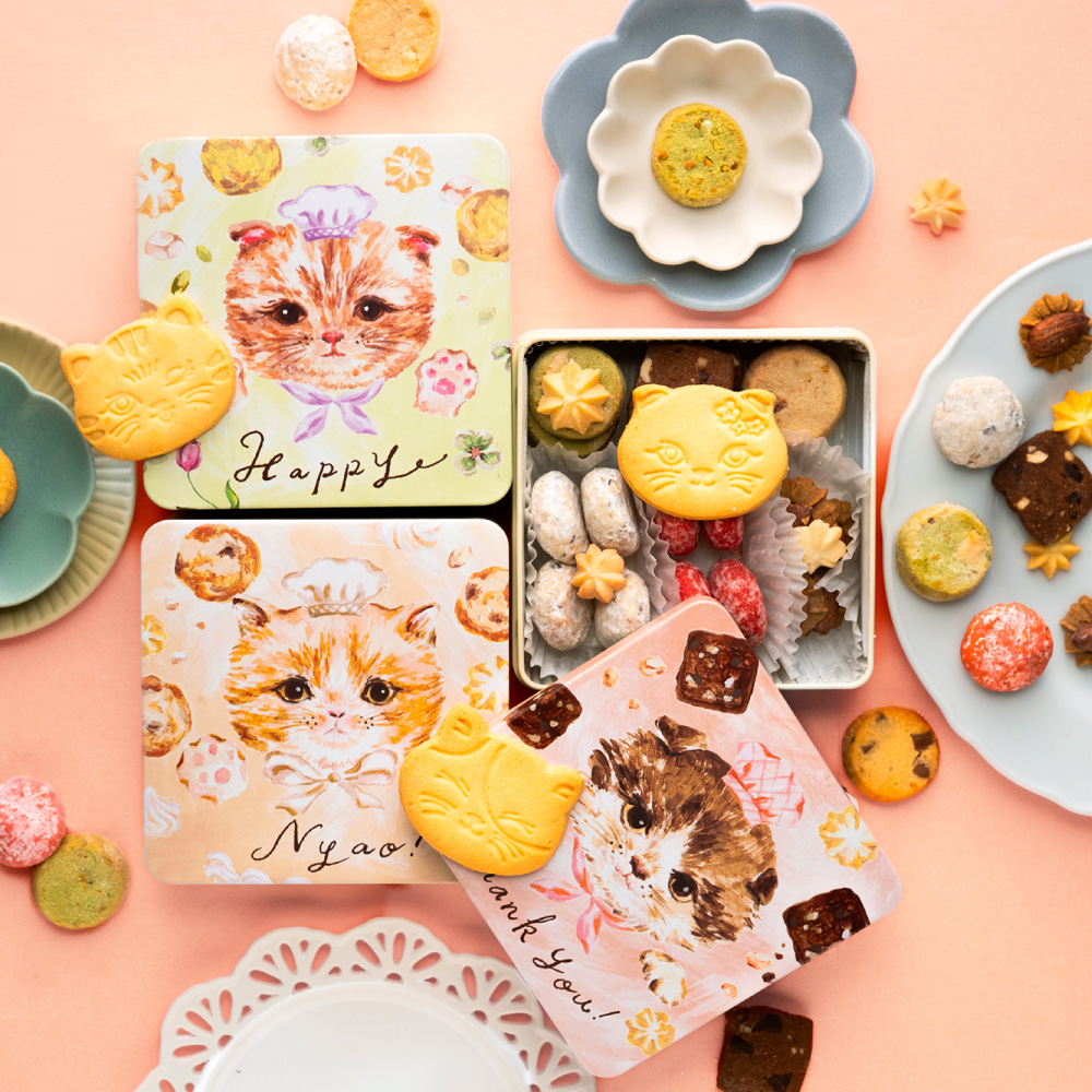 ホワイトデー お返し お菓子 ギフト こねこのこねこねクッキー缶