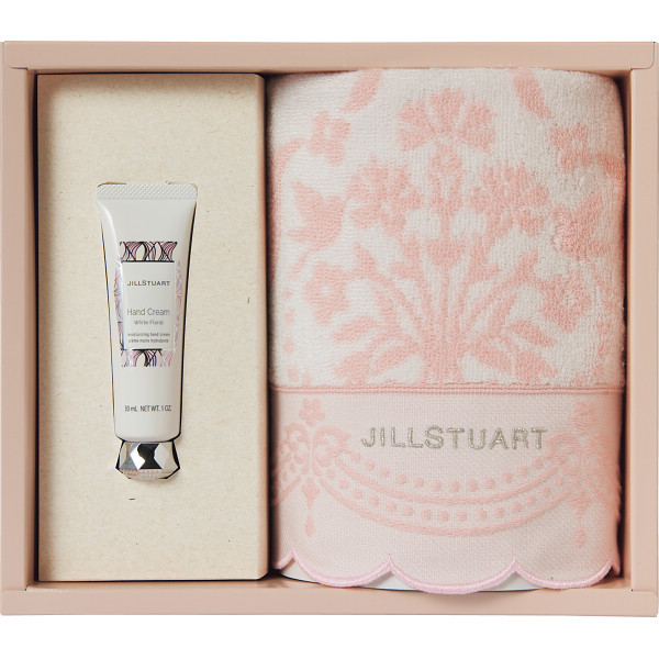 出産内祝い 名入れ ジルスチュアート フェイスタオル＆ハンドクリーム30g (J36） 『内祝い』『出産内祝い』