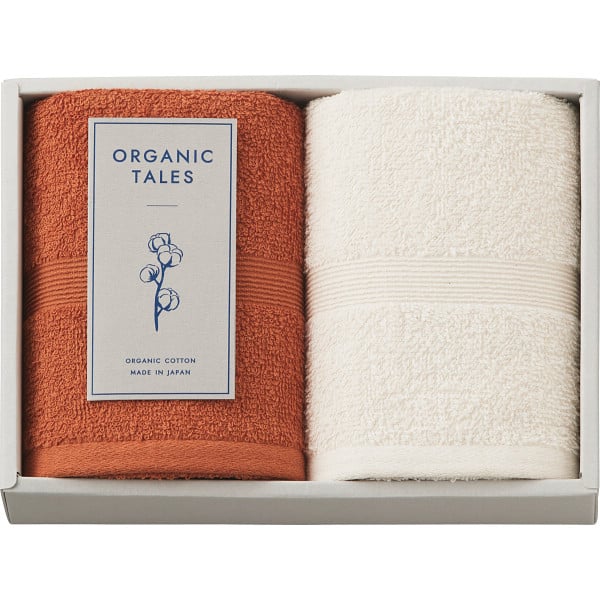 ＯＲＧＡＮＩＣ ＴＡＬＥＳ オーガニックコットン使用 フェイスタオル２枚セット