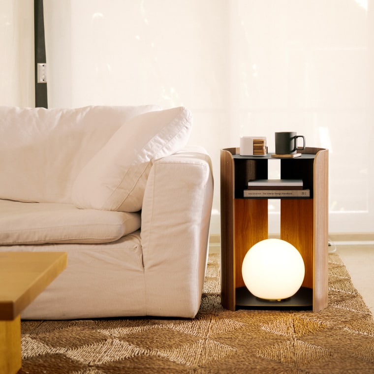 コンター サイドテーブル アプト 山崎実業 APTO オーク ウォルナット10488 10801 送料無料