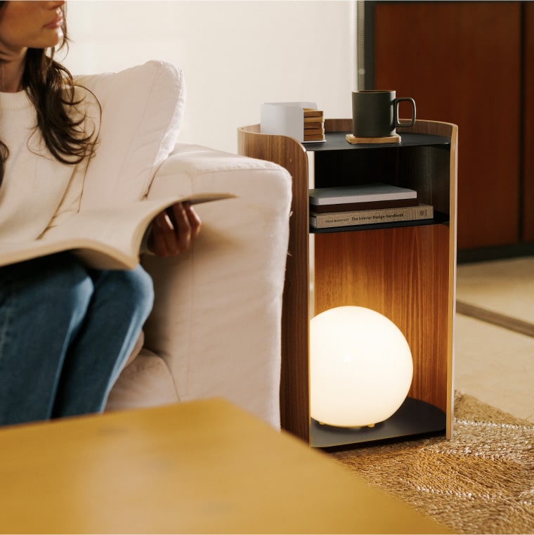 コンター サイドテーブル アプト 山崎実業 APTO オーク ウォルナット10488 10801 送料無料