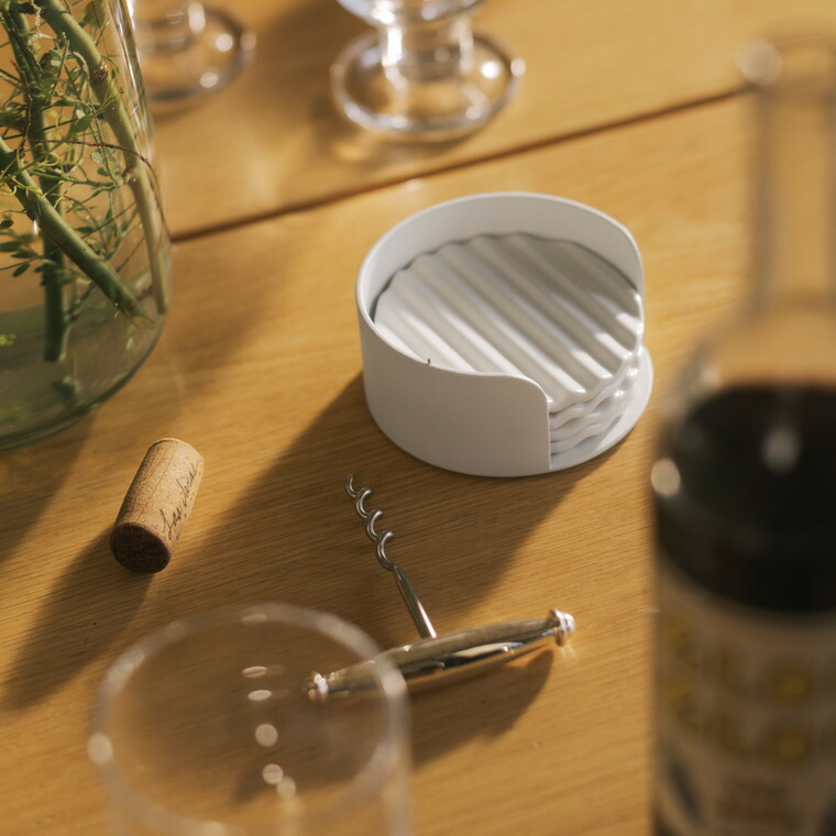 ウェーブ セラミックコースターセット アプト 山崎実業 APTO 10496 送料無料