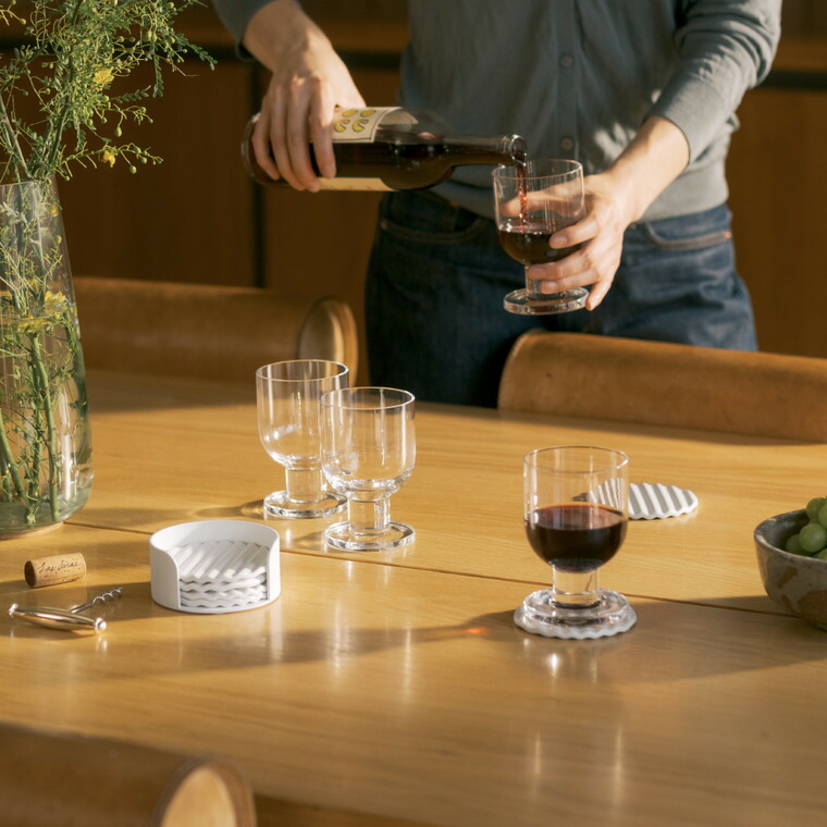 ウェーブ セラミックコースターセット アプト 山崎実業 APTO 10496 送料無料