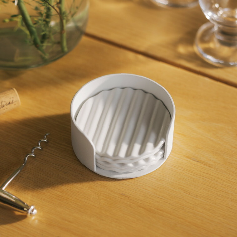 ウェーブ セラミックコースターセット アプト 山崎実業 APTO 10496 送料無料