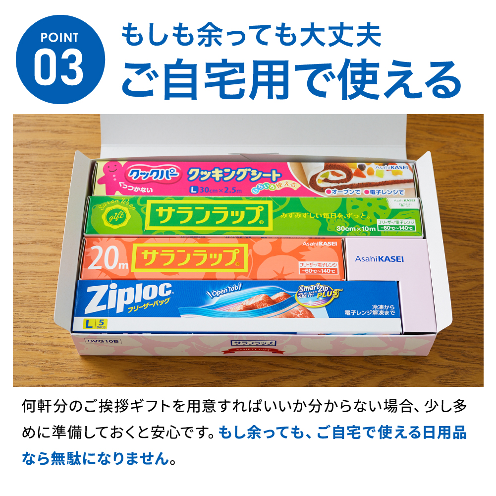 (引越し 挨拶 ギフト 粗品)サランラップ バラエティギフト10(SVG10B)(包装済、のしは外のし)