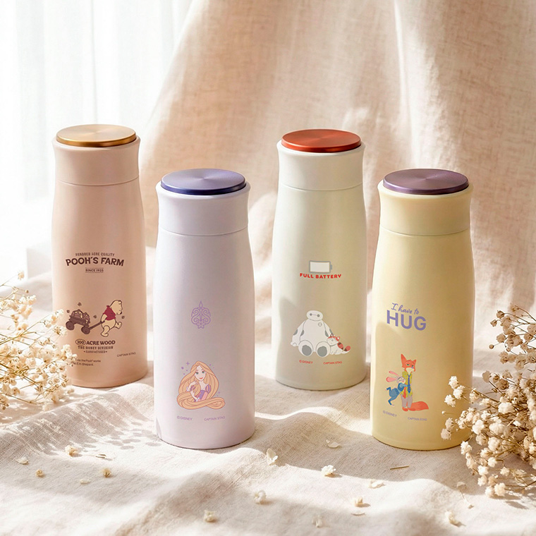 ディズニー MPパーソナルボトル 350ml (ミッキー/ミニー/プーさん/スティッチ) 送料無料 真空二重構造 CAPTAIN STAG キャプテンスタッグ