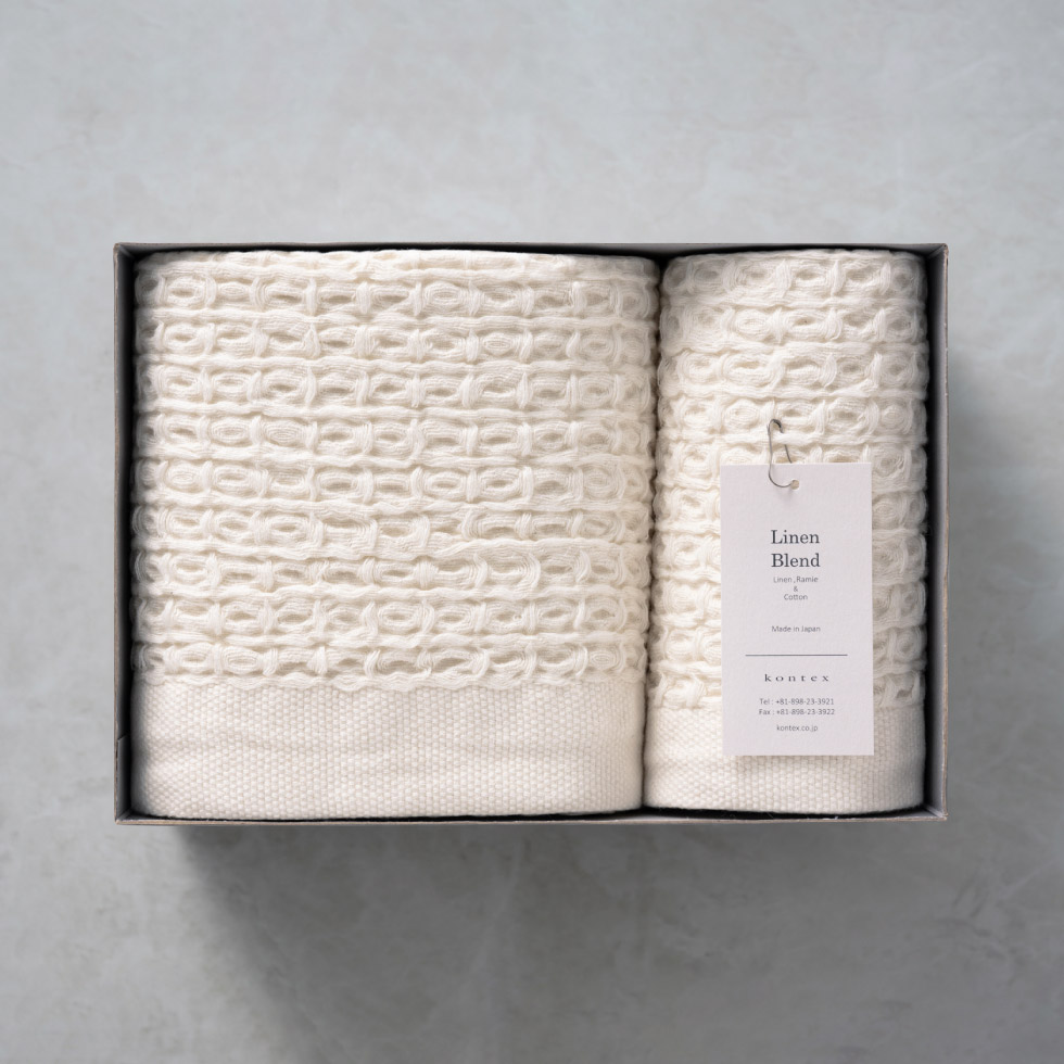 タオルセット コンテックス タオル kontex コットンリネンワッフル ギフトセット L×1・M×1 KA-5259 Cotton Linen Wafflegift