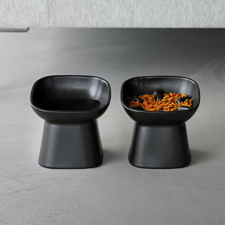 山崎実業 nooks 早食い防止陶器ペットフードボウル ヌークス 斜め H11.5 山崎実業 tower 公式 10557 10558 ホワイト ブラック