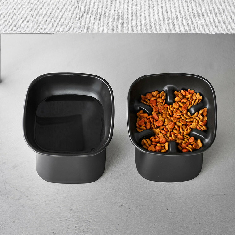 山崎実業 nooks 早食い防止陶器ペットフードボウル ヌークス 斜め H11.5 山崎実業 tower 公式 10557 10558 ホワイト ブラック