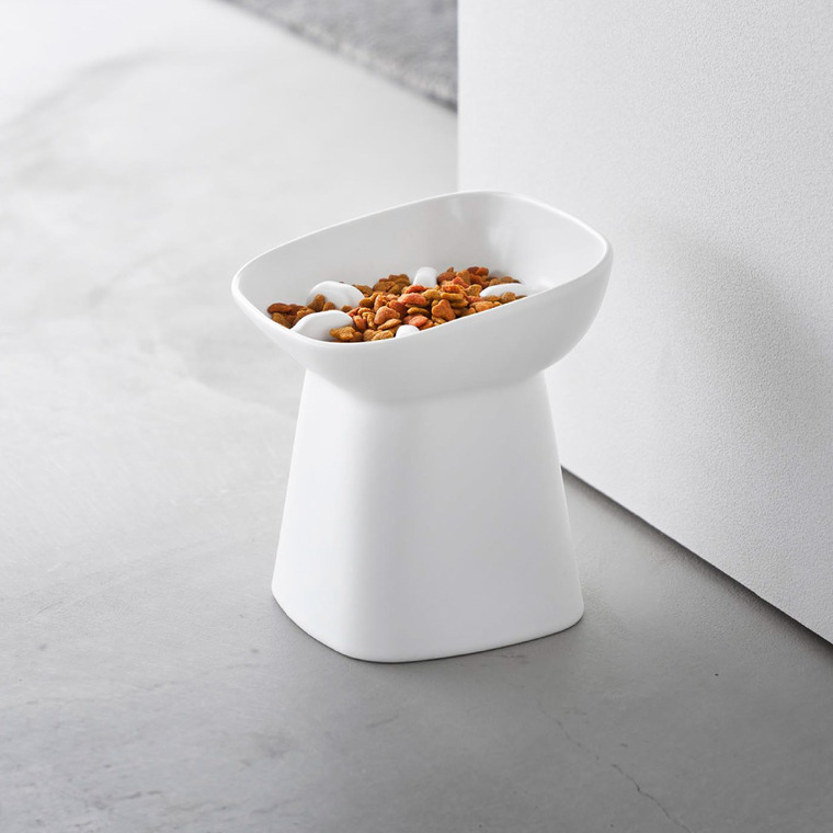 山崎実業 nooks 早食い防止陶器ペットフードボウル ヌークス 斜め H17 山崎実業 tower 公式 10559 10560 ホワイト ブラック 送料無料