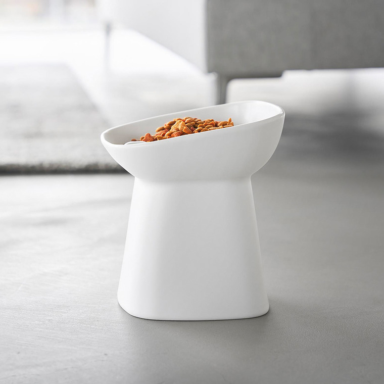 山崎実業 nooks 早食い防止陶器ペットフードボウル ヌークス 斜め H17 山崎実業 tower 公式 10559 10560 ホワイト ブラック 送料無料