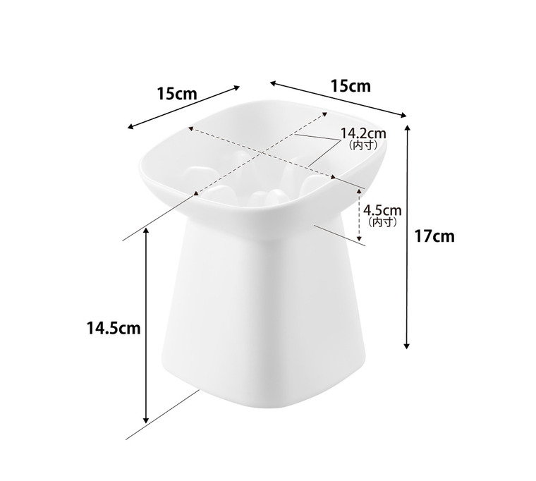 山崎実業 nooks 早食い防止陶器ペットフードボウル ヌークス 斜め H17 山崎実業 tower 公式 10559 10560 ホワイト ブラック 送料無料