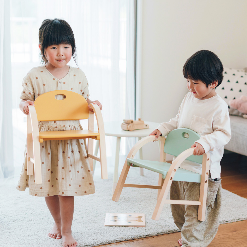 キッズチェア 木製 ロータイプ 子供用 くすみカラー Kids Arm Chair -amy- ILC-3434 のし、包装、メッセージカード不可