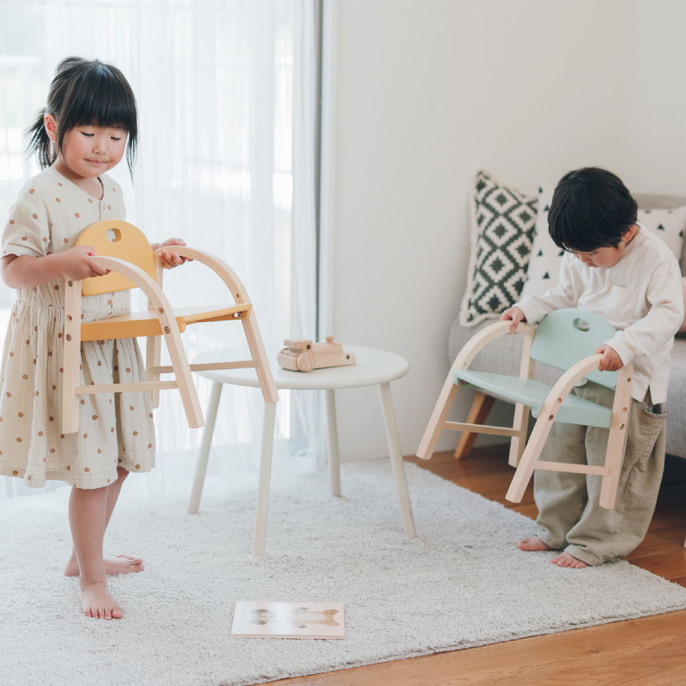 キッズチェア 木製 ロータイプ 子供用 くすみカラー Kids Arm Chair -amy- ILC-3434 のし、包装、メッセージカード不可