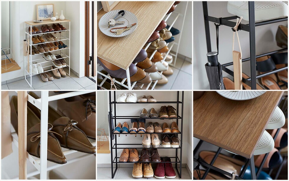 tower 天板付きシューズラック 6段 直送