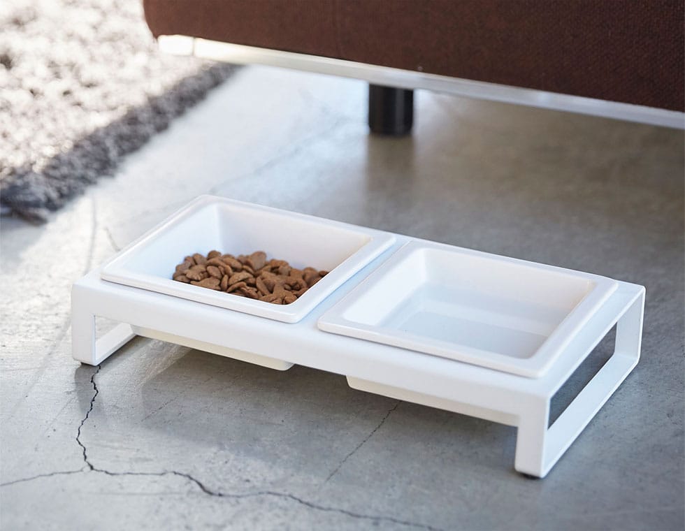 ペットフードボウルスタンドセット タワー 山崎実業 tower ホワイト/ブラック 4206 4207 タワーシリーズ