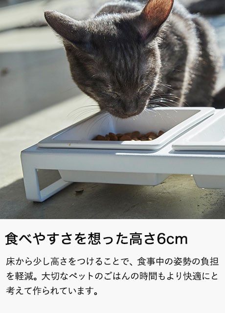 ペットフードボウルスタンドセット タワー 山崎実業 tower ホワイト/ブラック 4206 4207 タワーシリーズ