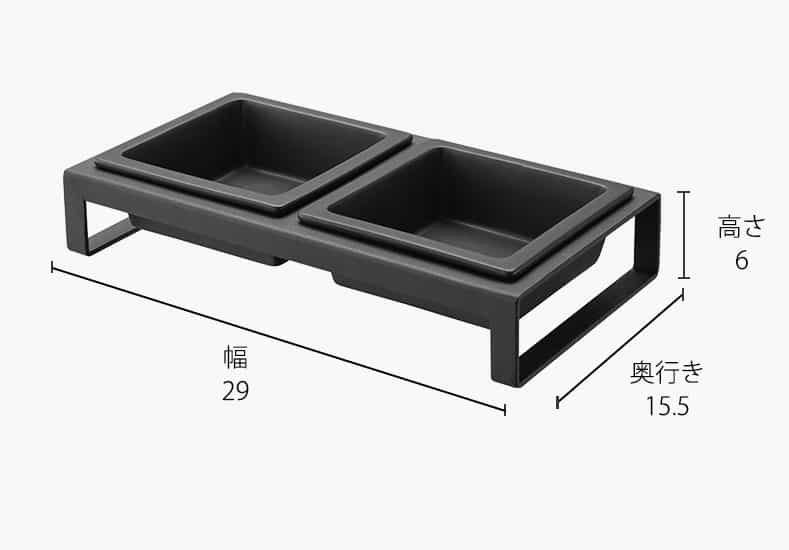 ペットフードボウルスタンドセット タワー 山崎実業 tower ホワイト/ブラック 4206 4207 タワーシリーズ