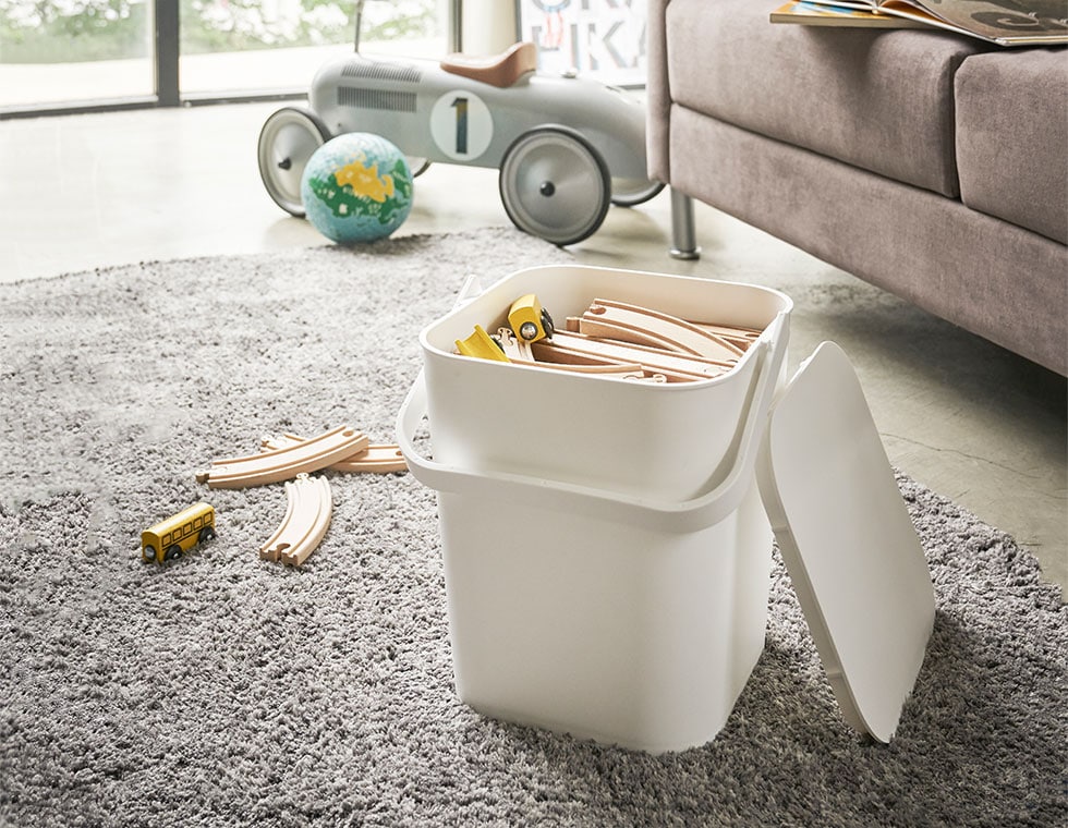 フタ付バケツ １２Ｌ タワー 山崎実業 tower ゴミ箱 ホワイト/ブラック 4208 4209 タワーシリーズ