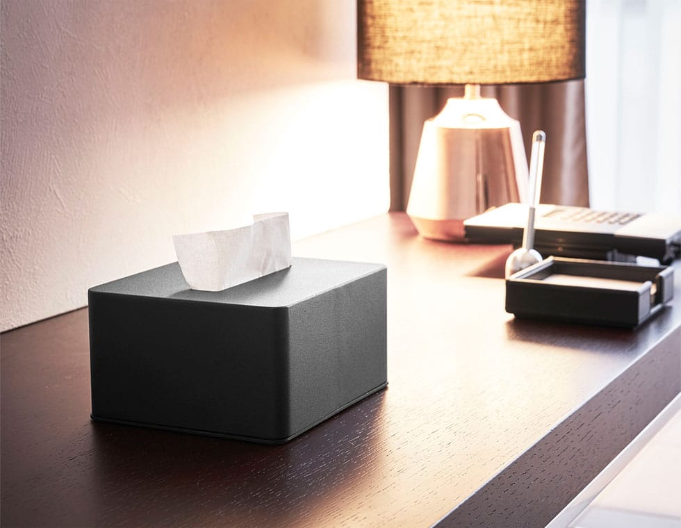 ハーフティッシュボックス タワー 山崎実業 tower ティッシュケース ホワイト/ブラック 4217 4218 タワーシリーズ