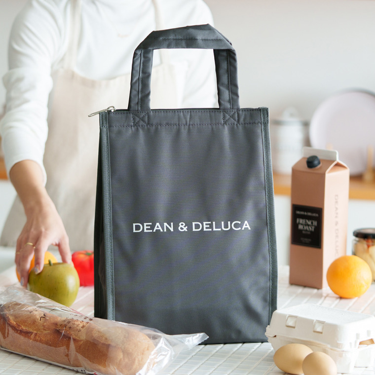 DEAN & DELUCA ディーンアンドデルーカ クーラーバッグ M ブラック グレー 保冷 自立ファスナー付き エコバッグ 保冷バッグ 送料無料