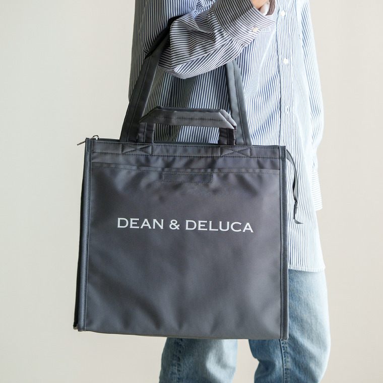 DEAN & DELUCA ディーンアンドデルーカ クーラーバッグ ブラックL 保冷 自立ファスナー付き エコバッグ 保冷バッグ 送料無料