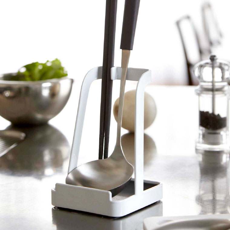 お玉＆鍋ふたスタンド タワー 山崎実業 tower ホワイト/ブラック 2248 2249 タワーシリーズ