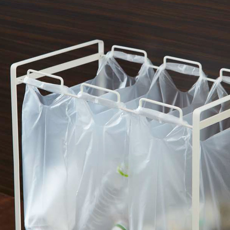 分別ダストワゴン ３分別 タワー 山崎実業 tower ゴミ箱 ホワイト/ブラック 2272 2273 タワーシリーズ