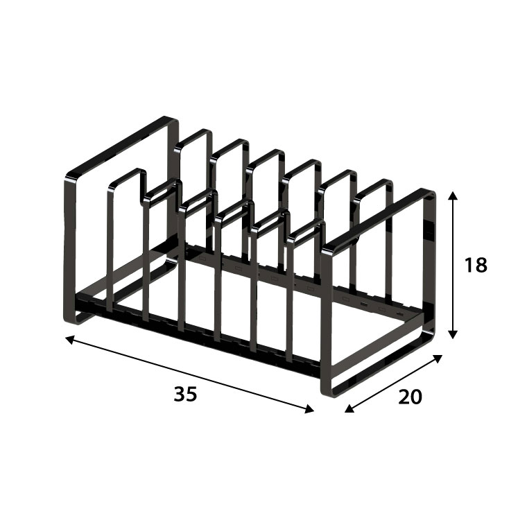 シンク下 フライパン＆鍋蓋スタンド タワー 山崎実業 tower ホワイト/ブラック 2280 2281 タワーシリーズ