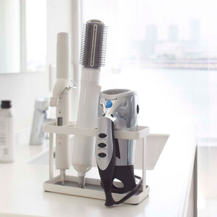 ドライヤー＆ヘアーアイロンスタンド タワー 山崎実業 tower ホワイト/ブラック 2284 2285 タワーシリーズ